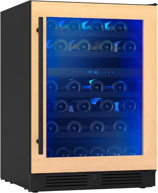 Presrv 24" Wine Fridge Dual Zone Panel Ready under Counter - Countertop Wine Cooler Cellars Small Cabinet Wine Refrigerator Home Bar Chiller Freestanding with ENERGY Star Certified, 39Dba , 45 Bottles. PRW24C02CPG: Dual Zone Wine Cooler- Panel Ready