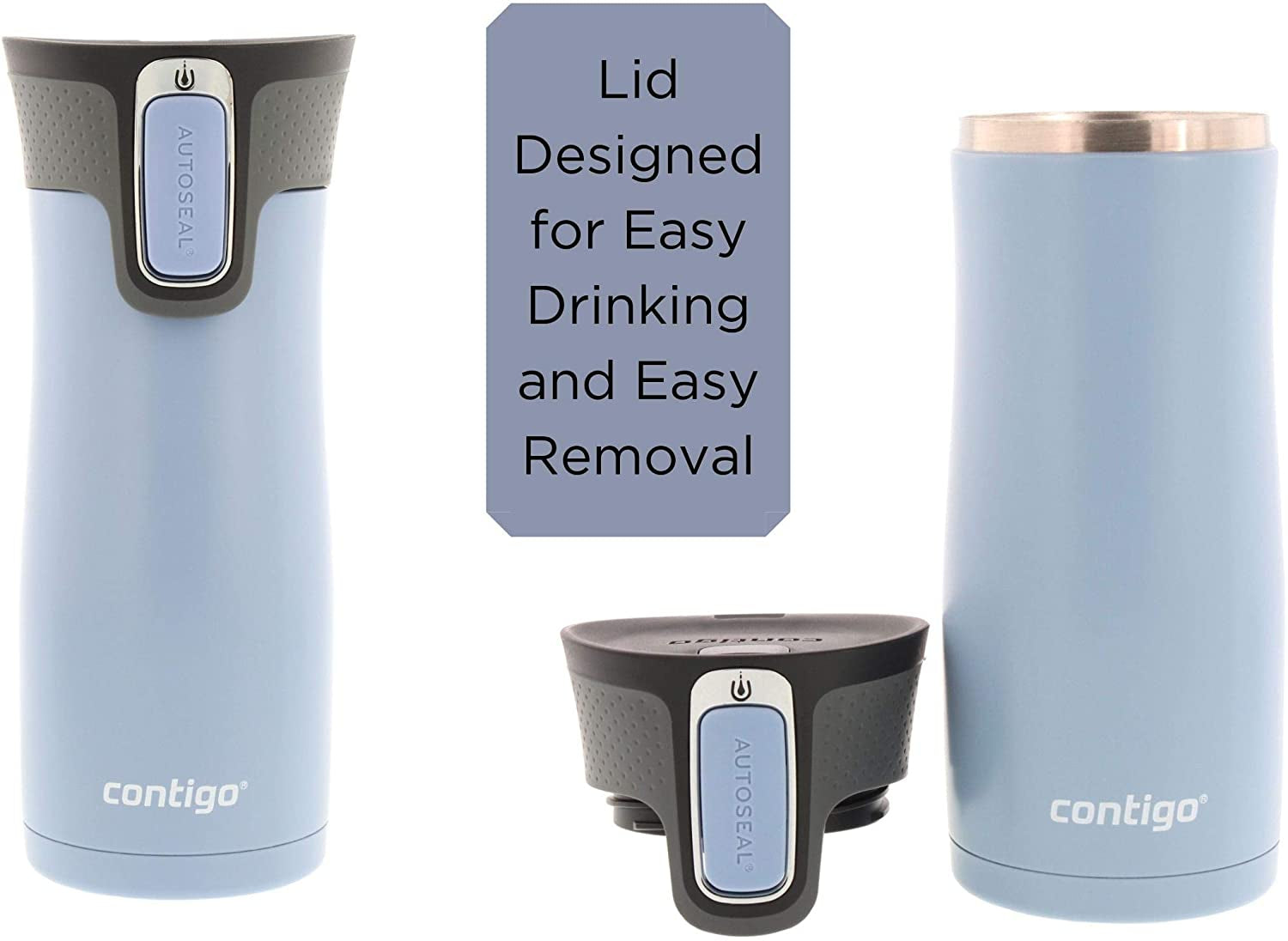 West Loop Stainless Steel Vacuum-Insulated Travel Mug with Spill-Proof Lid, Keeps Drinks Hot up to 5 Hours and Cold up to 12 Hours, 16Oz 2-Pack, Earl Grey & Dark Plum
