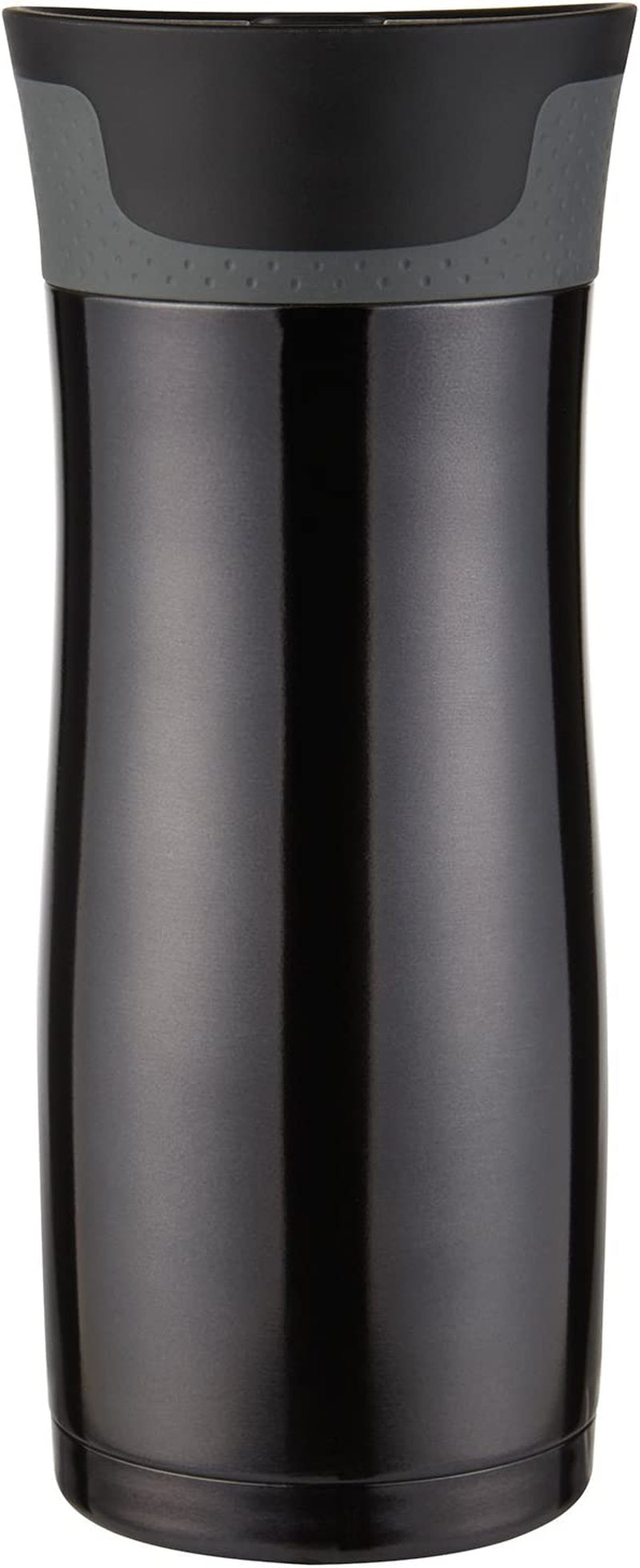 West Loop Stainless Steel Vacuum-Insulated Travel Mug with Spill-Proof Lid, Keeps Drinks Hot up to 5 Hours and Cold up to 12 Hours, 16Oz Black