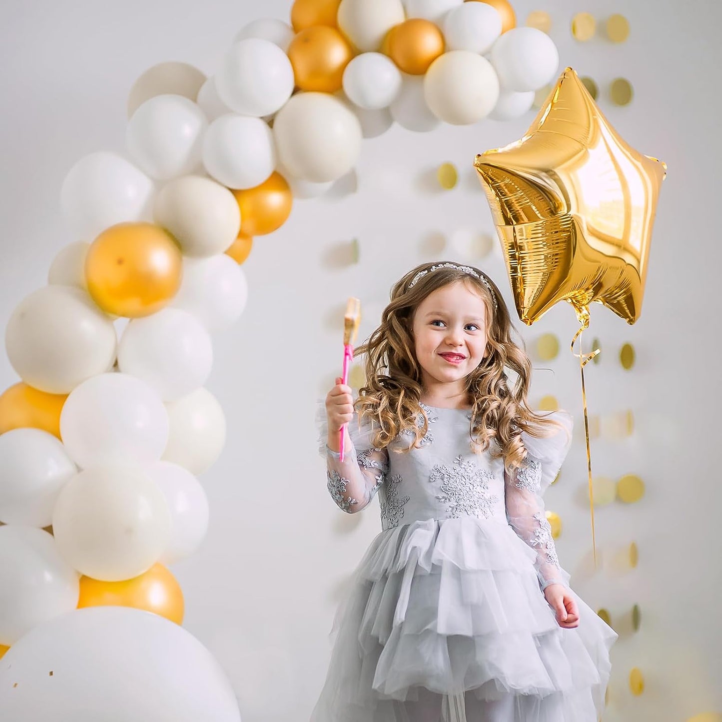 129Pcs Ivory White Balloons Different Sizes 18 12 10 5 Inch Latex Balloon Garland Arch for Party Decoration Birthday Gender Reveal Wedding Anniversary Baby Shower Party Supplies