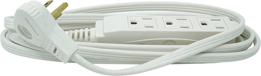 Slimline 2241 16/3 Flat Plug Indoor Extension Cord, 8-Foot, 3 Outlets, Right Angled Plug, Space Saving Design, UL Listed