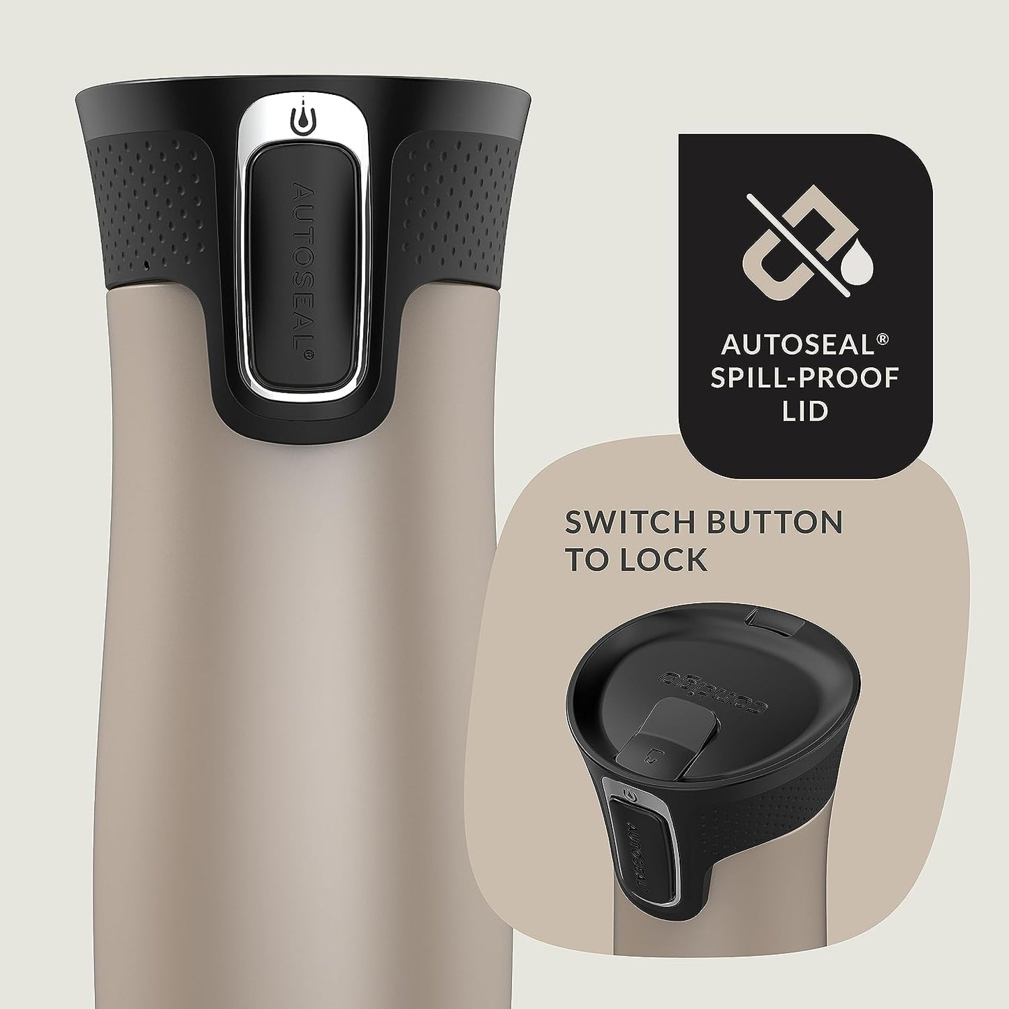 West Loop Stainless Steel Vacuum-Insulated Travel Mug with Spill-Proof Lid, Keeps Drinks Hot up to 5 Hours and Cold up to 12 Hours, 16Oz 2-Pack, Brown Sugar & Chocolate Truffle Metallic