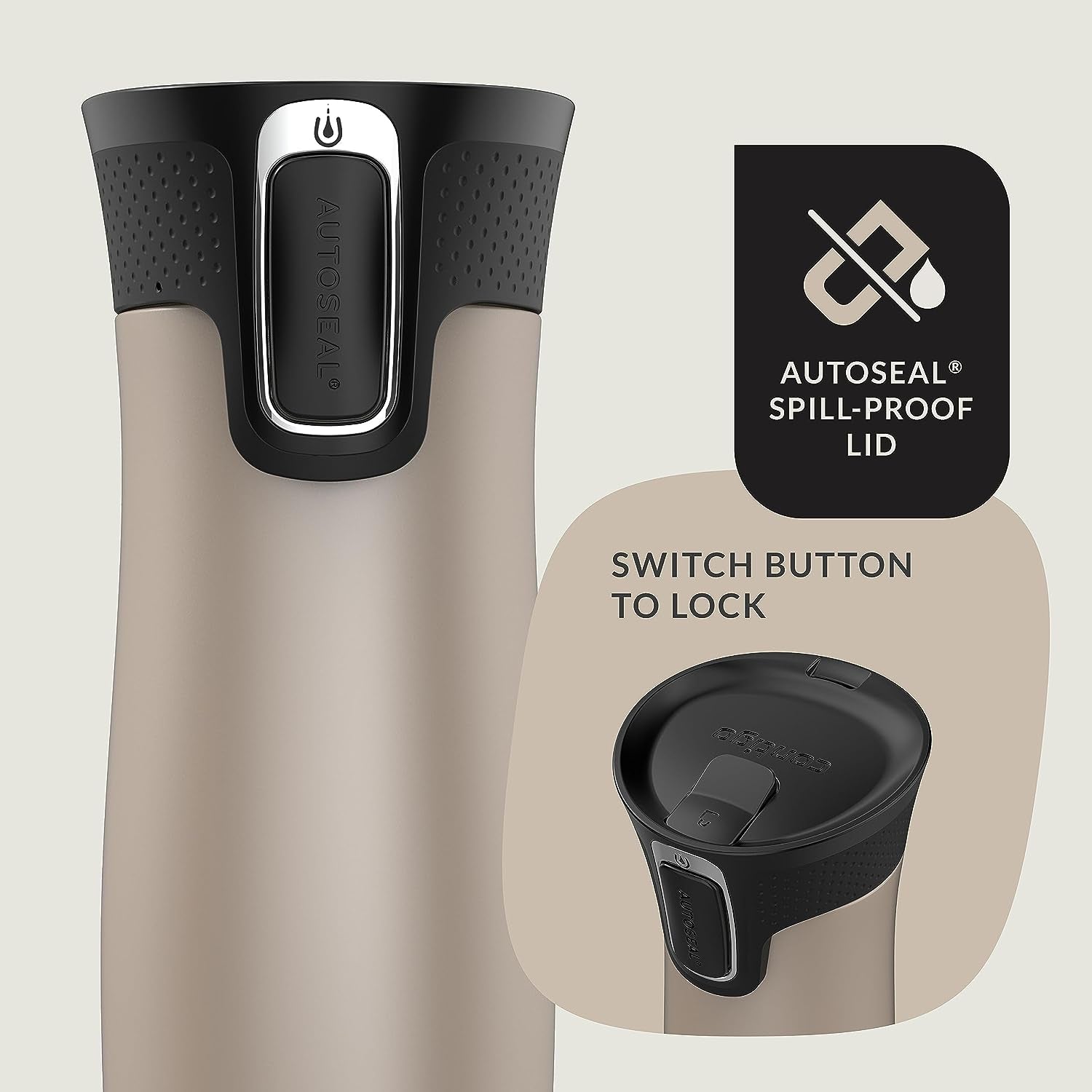West Loop Stainless Steel Vacuum-Insulated Travel Mug with Spill-Proof Lid, Keeps Drinks Hot up to 5 Hours and Cold up to 12 Hours, 16Oz 2-Pack, Brown Sugar & Chocolate Truffle Metallic