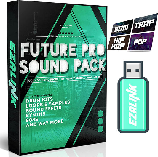 100GB Sound Pack 100,000+ Samples for MPK, Maschine, Logic, Reason, Ableton, FL Studio One | Loops, 808S, Drums, MIDI, Instruments, Effects | Hiphop, Trap, Pop, EDM Music Production USB