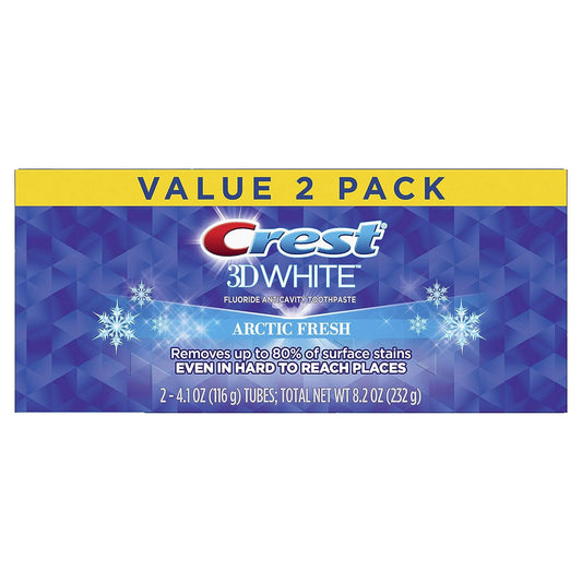 3D White Fluoride Anticavity Toothpaste Arctic Fresh Value Ea , 4.1 Ounce (2-Pack)