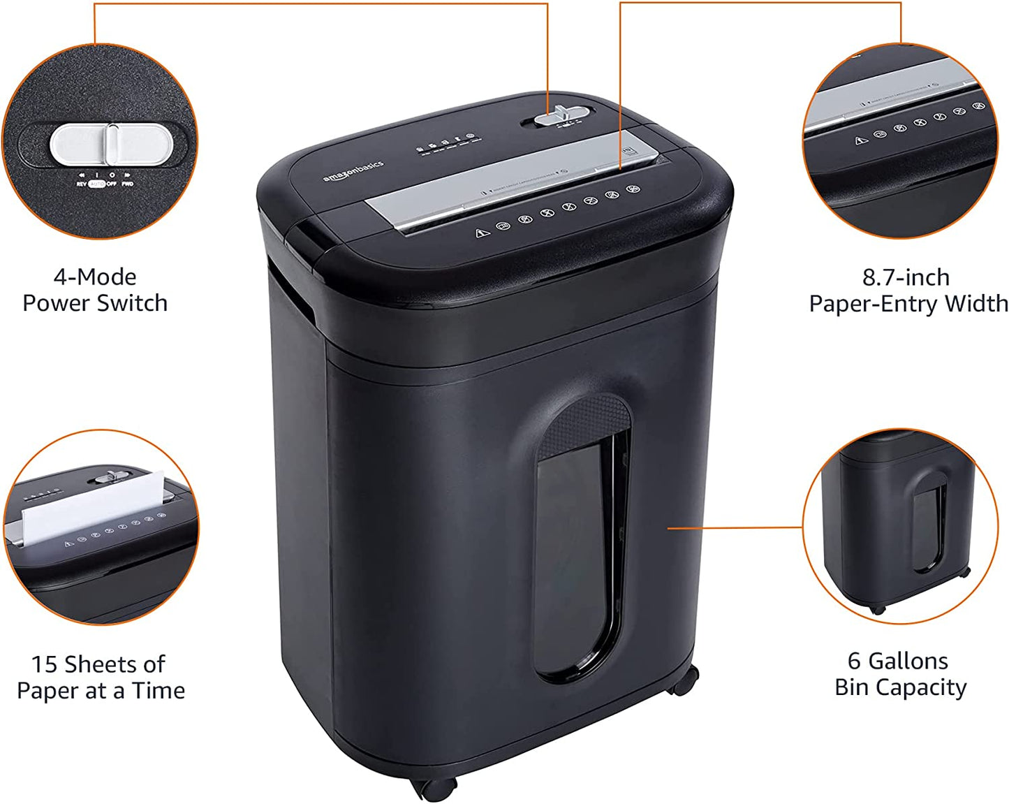 15 Sheet - Original Model Cross Cut Paper, CD Credit Card Office Shredder, Black