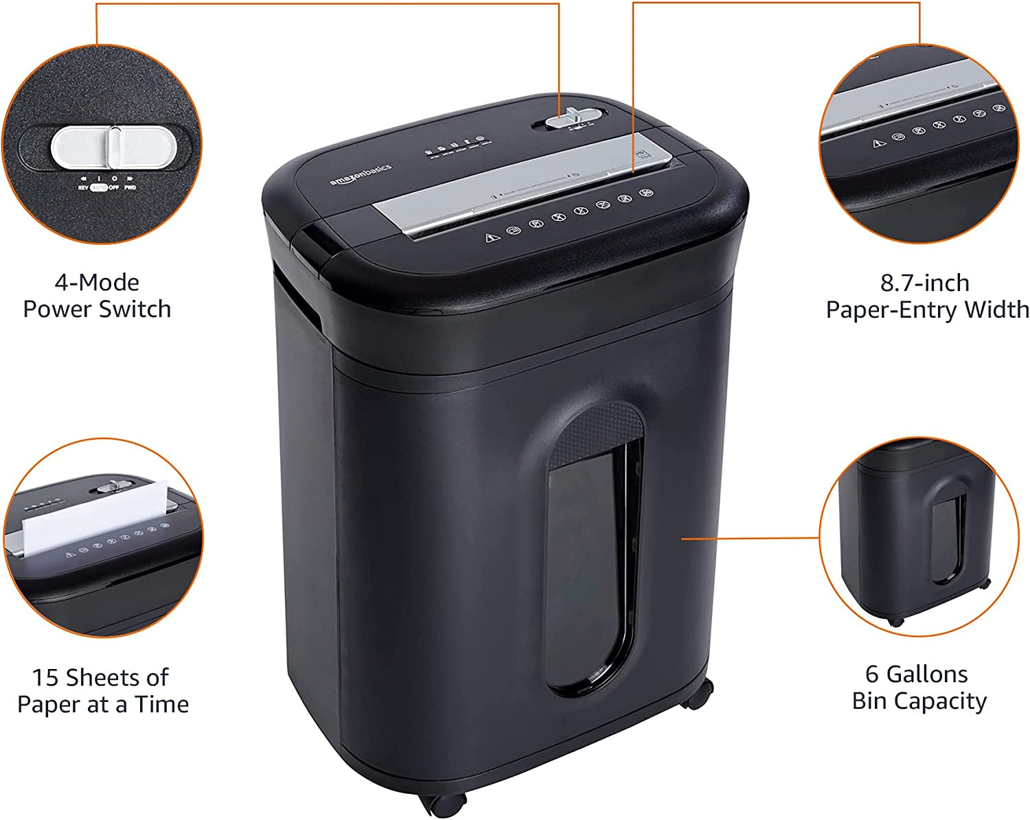 15 Sheet - Original Model Cross Cut Paper, CD Credit Card Office Shredder, Black
