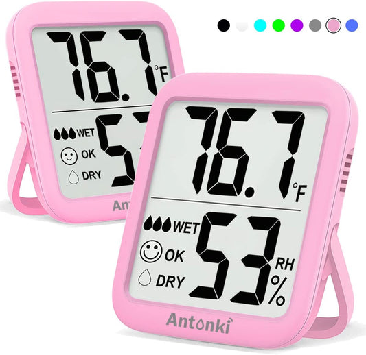 Room Thermometer for Home, 2 Pack Digital Temperature and Humidity Monitors, Indoor Hygrometer Sensor, Humidity Gauge, Humidity Meter for Baby Room, Terrarium, Incubator, Greenhouse