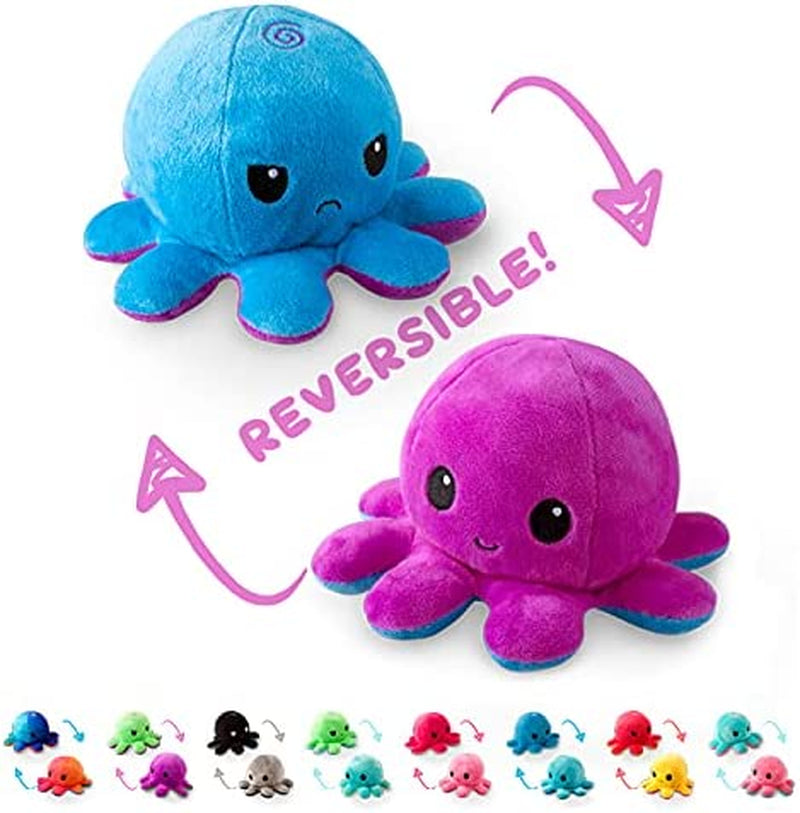 - the Original Reversible Octopus Plushie - Sunset + Mermaid - Cute Sensory Fidget Stuffed Animals That Show Your Mood
