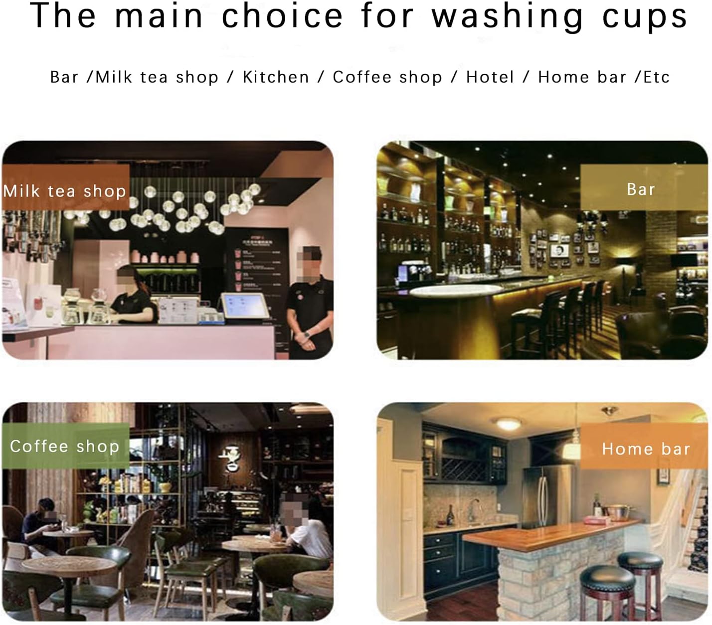 Sink Glass Cup Washer, Kitchen Sink Glass Cleaning Spray Accessories, Faucet Glass Washer Cleaner Accessories，Automatic Kitchen Sink Rinser,Baby Bottles、Quick Rinse for Cups(Black)