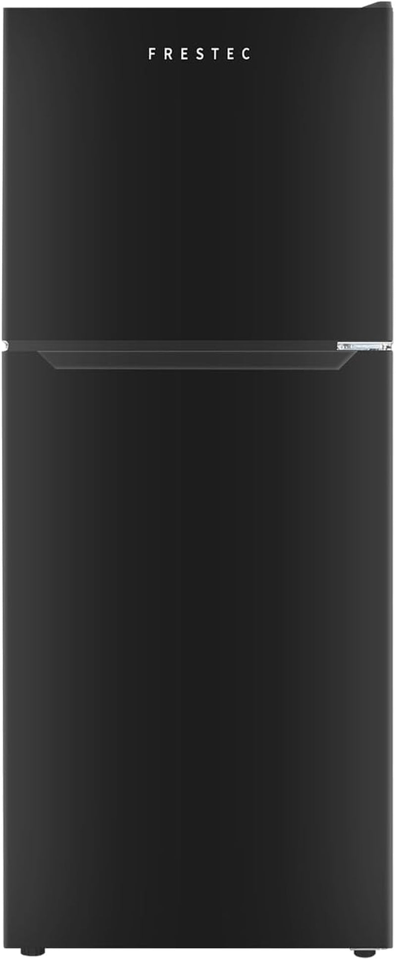 12.1 CU' Refrigerator with Freezer, Apartment Size Refrigerator Top Freezer, 2 Door Fridge with Adjustable Thermostat Control, Freestanding, Door Swing, Black (FR 1202 BK)