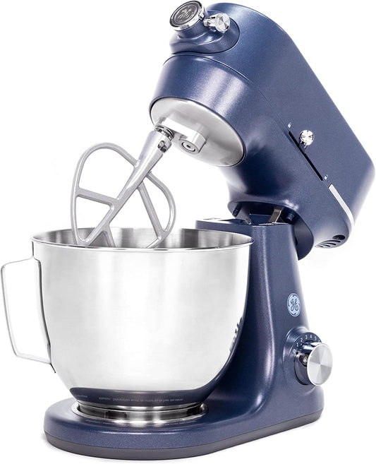 Tilt-Head Electric Stand Mixer | 7-Speed, 350-Watt Motor | Includes 5.3-Quart Bowl, Flat Beater, Dough Hook, Wire Whisk & Pouring Shield | Countertop Kitchen Essentials | Sapphire Blue