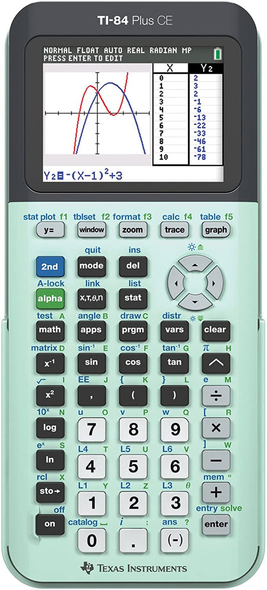 TI-84 plus CE Color Graphing Calculator, Mint Small