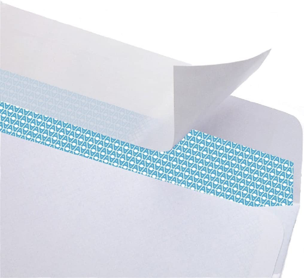 20#10 Security Tinted Self-Seal Envelopes - No Window, Enveguard, Size 4-1/8 X 9-1/2 Inches - White - 24 LB - 20 Count (34120)