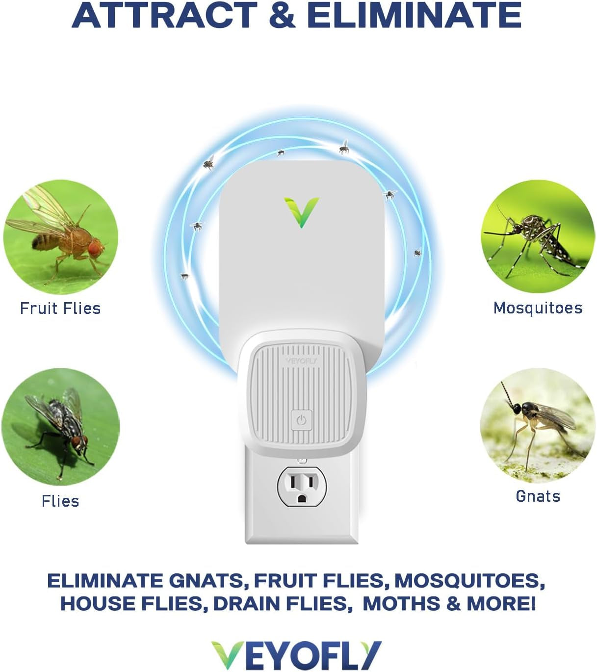 , Flying Insect Trap, Insect Catcher, Indoor Fly Trap, Safer Home, Fruit Fly Traps for Indoors, Gnat Killer Indoor, Bug Killer, Insect Killer (Pack of 2)