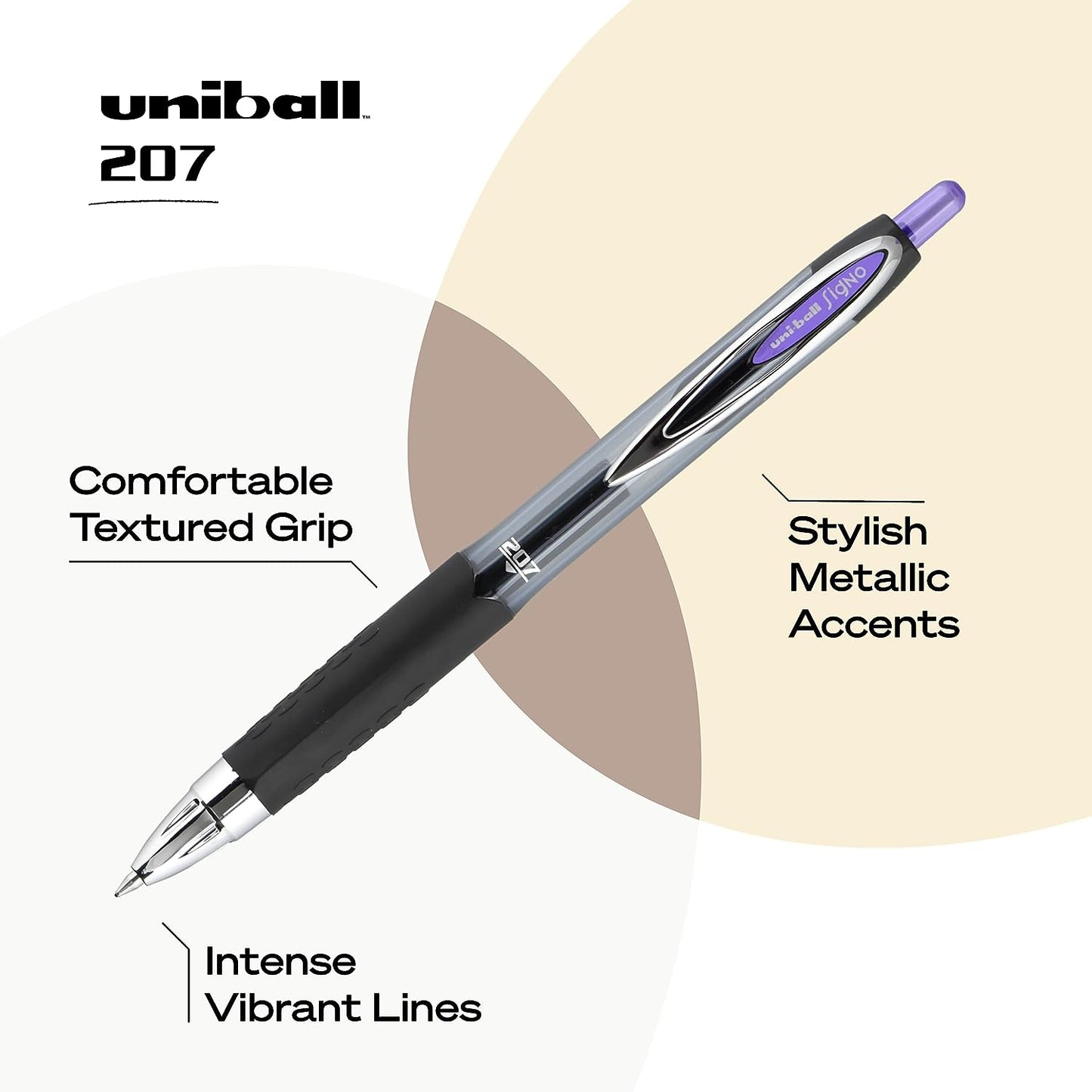 Uniball Signo 207 Gel Pen 12 Pack, 0.7Mm Medium Purple Pens, Gel Ink Pens Office Supplies Sold by Uniball Are Pens, Ballpoint Pen, Colored Pens, Gel Pens, Fine Point, Smooth Writing Pens