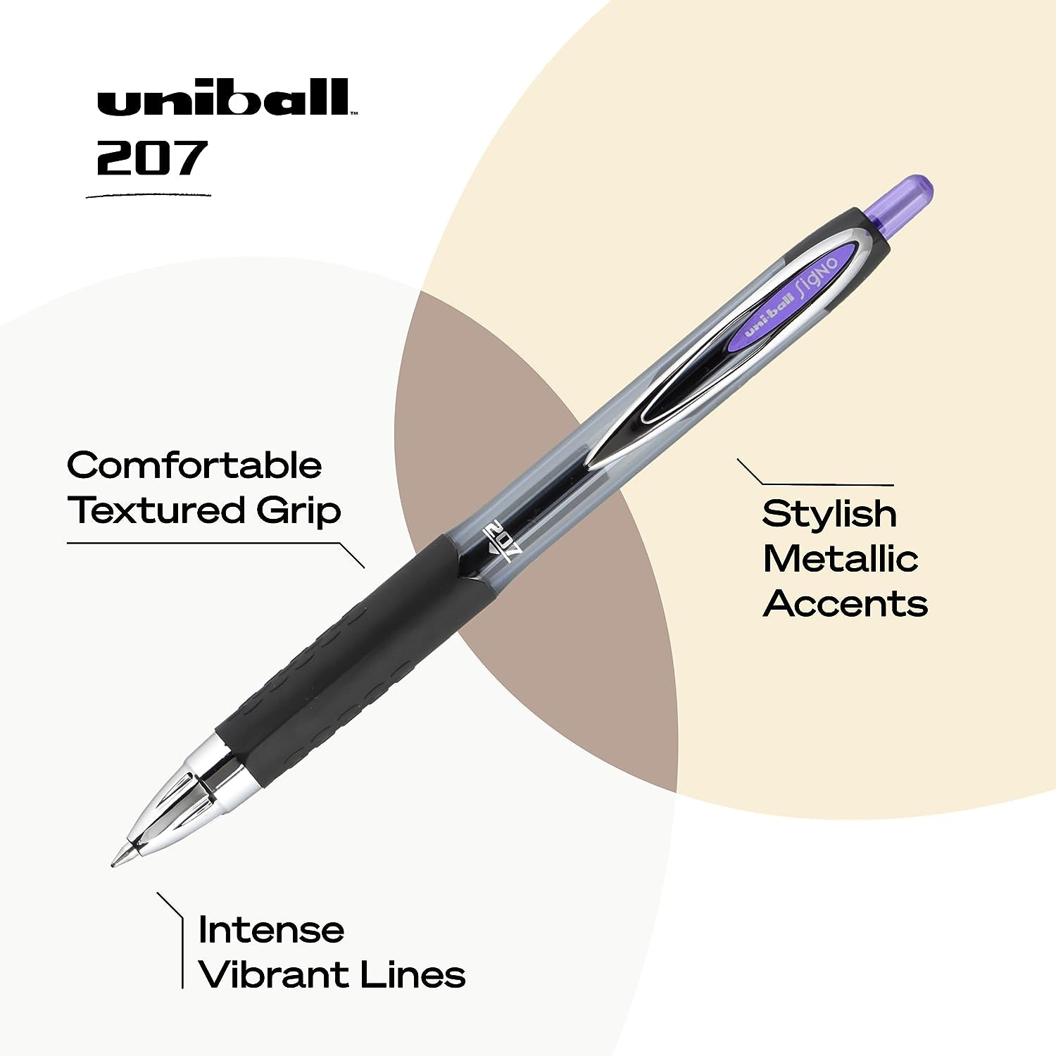Uniball Signo 207 Gel Pen 12 Pack, 0.7Mm Medium Purple Pens, Gel Ink Pens Office Supplies Sold by Uniball Are Pens, Ballpoint Pen, Colored Pens, Gel Pens, Fine Point, Smooth Writing Pens