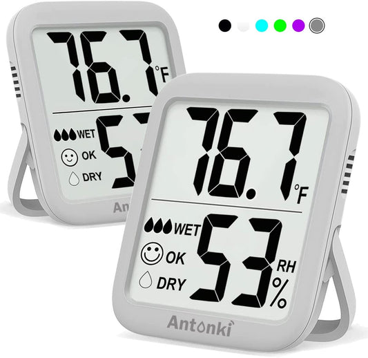 Room Thermometer for Home, 2 Pack Digital Temperature and Humidity Monitors, Indoor Hygrometer Sensor, Humidity Gauge, Humidity Meter for Baby Room, Terrarium, Incubator, Greenhouse
