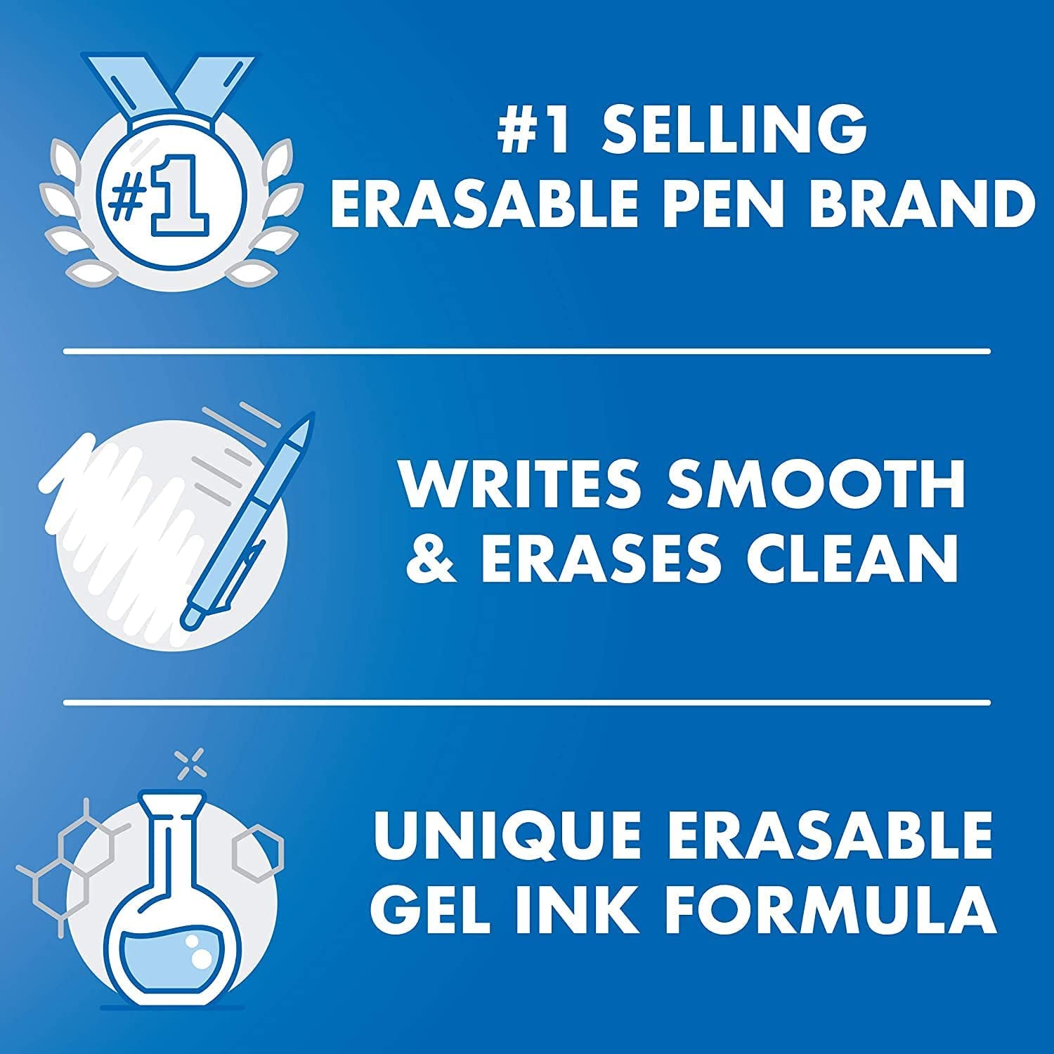 , Frixion Clicker Erasable Gel Pens, Fine Point 0.7 Mm, Pack of 10, Assorted Colors