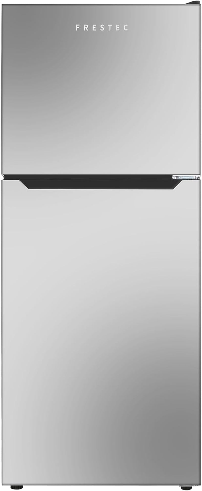 12.1 CU' Refrigerator with Freezer, Apartment Size Refrigerator Top Freezer, 2 Door Fridge with Adjustable Thermostat Control, Freestanding, Door Swing, Stainless Steel (FR 1202 SL)