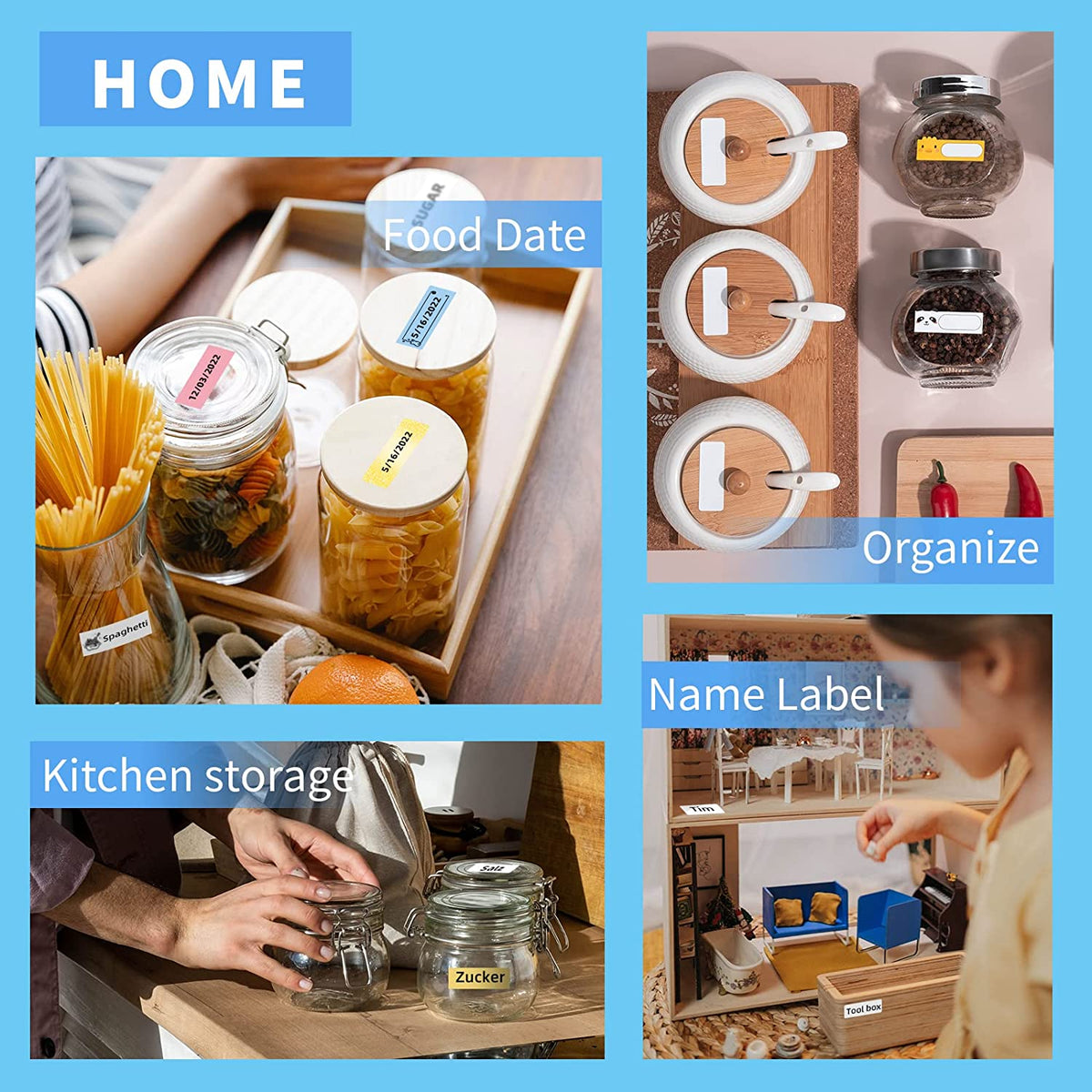 D30 Label Printer, Bluetooth Wireless Mini Pocket Smartphone Label Maker Machine with Tape, Direct Thermal Printer Rechargeable Labeler Compatible with Iphone/Android, for Home Office