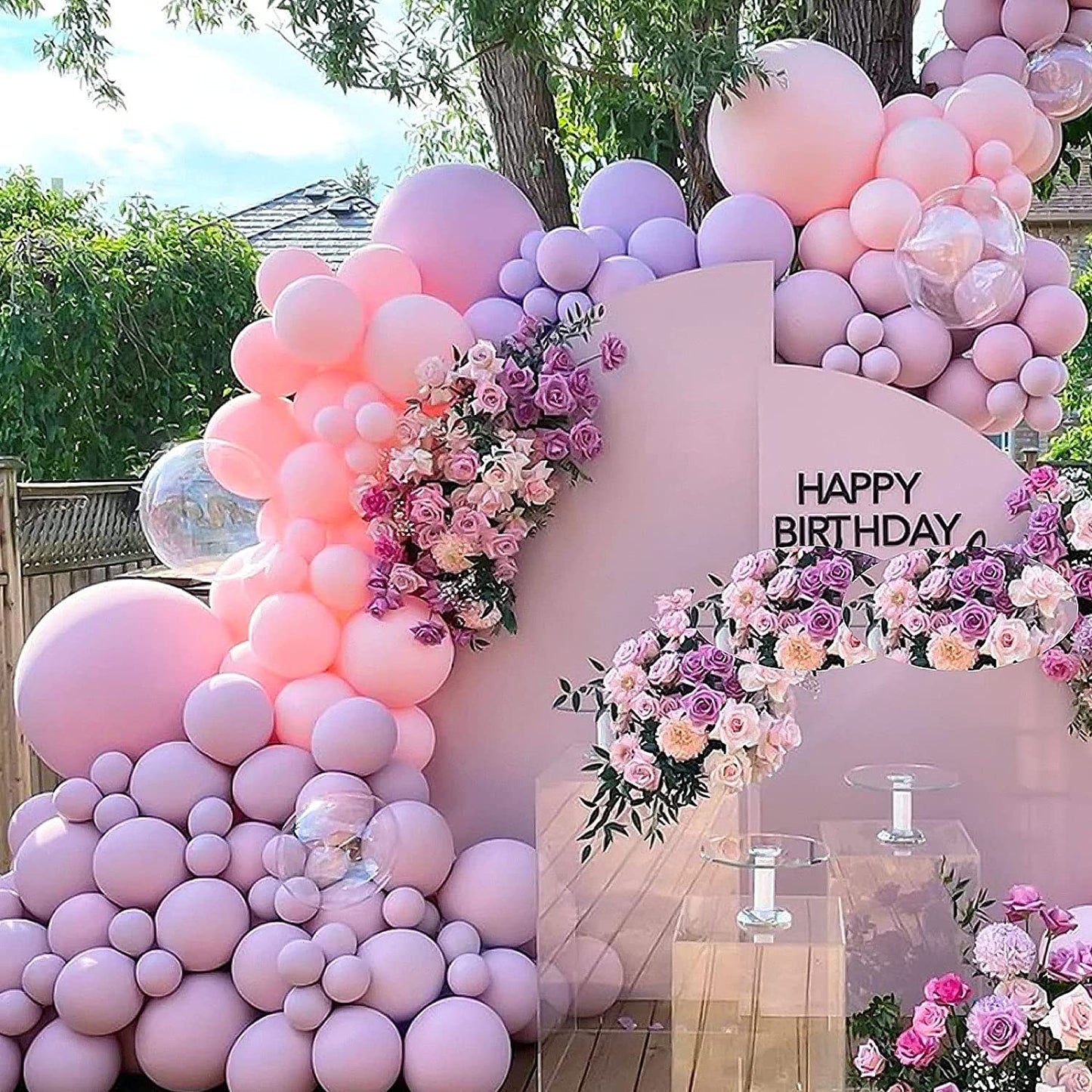 129Pcs Pastel Purple Balloons Different Sizes 18 12 10 5 Inches for Garland Arch, Light Purple Balloons for Birthday Baby Shower Gender Reveal Wedding Party Decoration