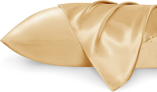 Satin Pillowcase for Hair and Skin Queen - Apricot Sherbet Silky Pillowcase 20X30 Inches - Satin Pillow Cases Set of 2 with Envelope Closure, Similar to Silk Pillow Cases, Gifts for Women Men