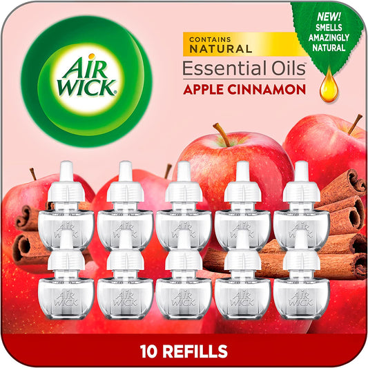 Plug in Scented Oil Refill, 10 Ct, Apple Cinnamon, Air Freshener, Essential Oils, Fall Scent, Fall Decor