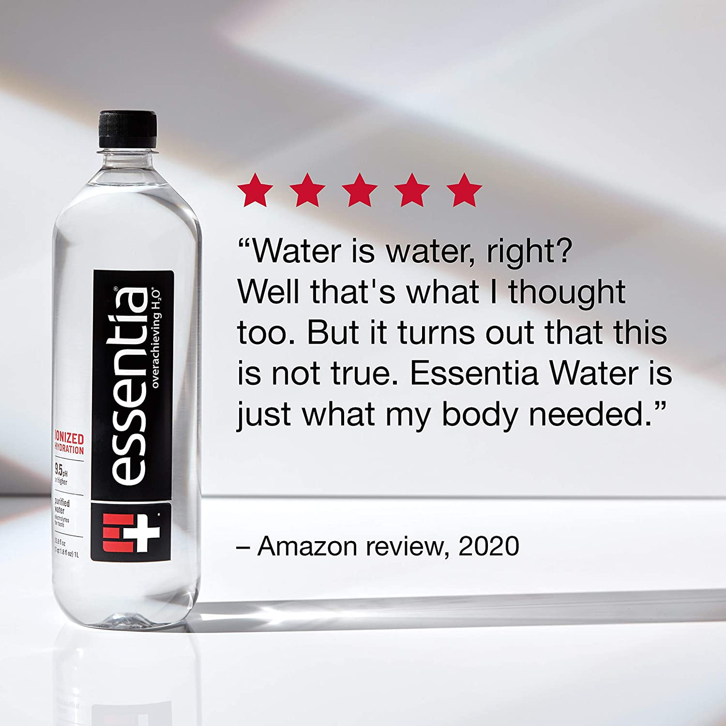 1.25 Liter, Pack of 12 Bottles; 99.9% Pure, Infused with Electrolytes for a Smooth Taste, Ph 9.5 or Higher; Ionized Alkaline Water, Black