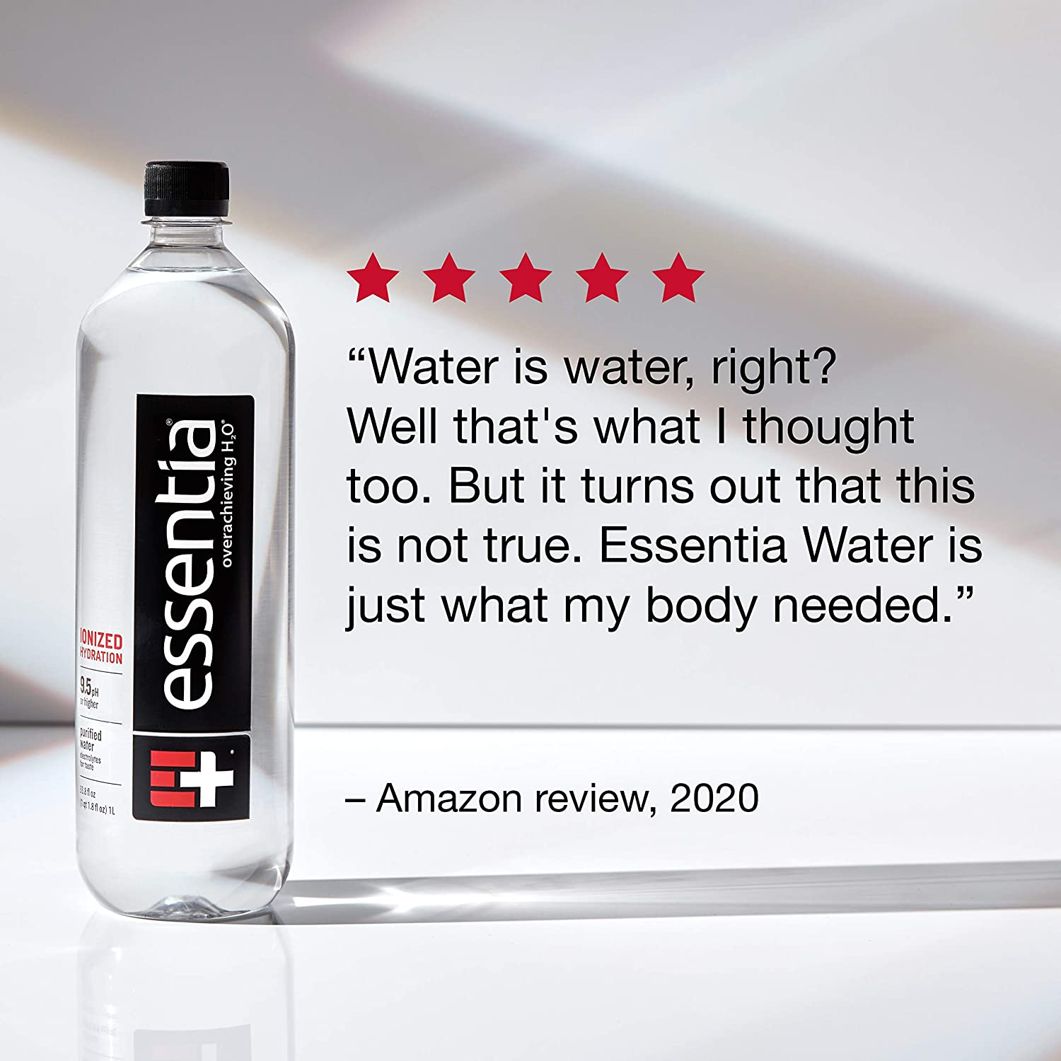 1.25 Liter, Pack of 12 Bottles; 99.9% Pure, Infused with Electrolytes for a Smooth Taste, Ph 9.5 or Higher; Ionized Alkaline Water, Black