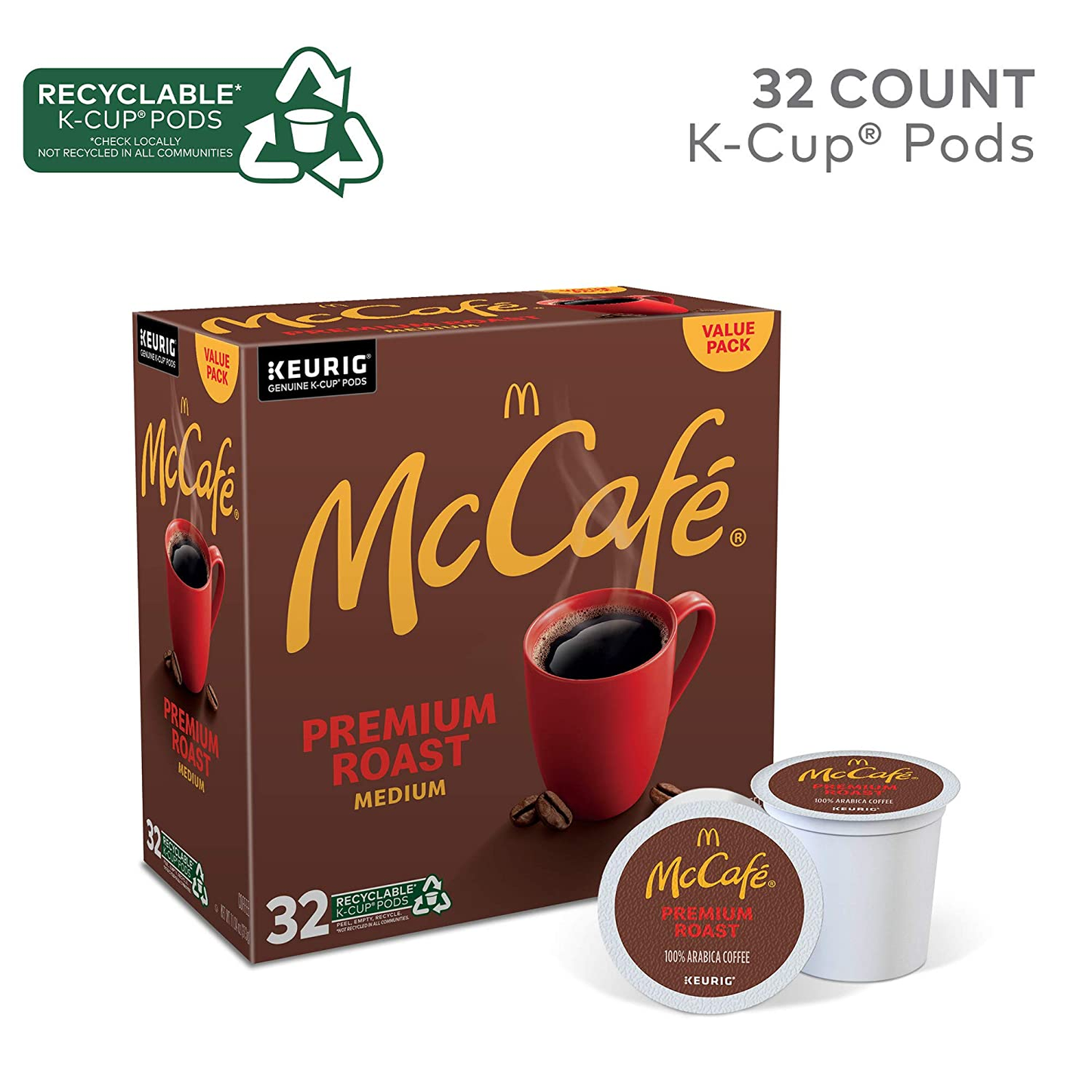 Mccafe Premium Medium Roast K-Cup Coffee Pods (32 Pods)