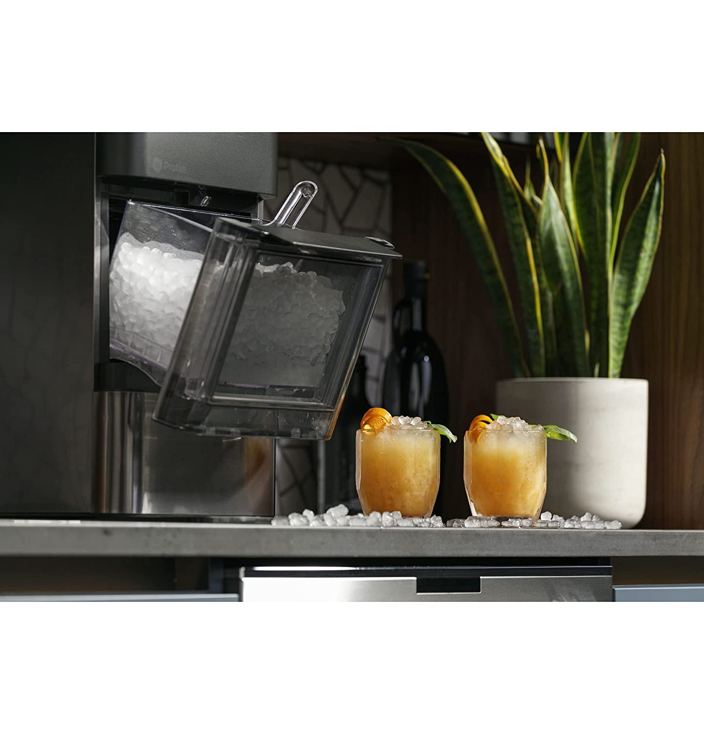 Profile Opal 2.0 | Countertop Nugt Ice Maker | Ice Machine with Wifi Connectivity | Smart Home Kitchen Essentials | Black Stainless