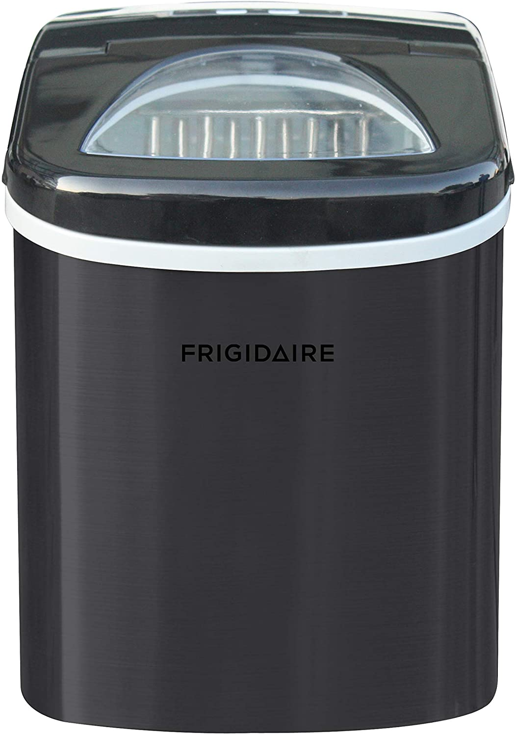 EFIC117-SSBLACK-COM EFIC117-SSBLACK 26 Lbs Portable Compact Maker, Stainless Steel Ice Making Machine, Medium, Black Stainless