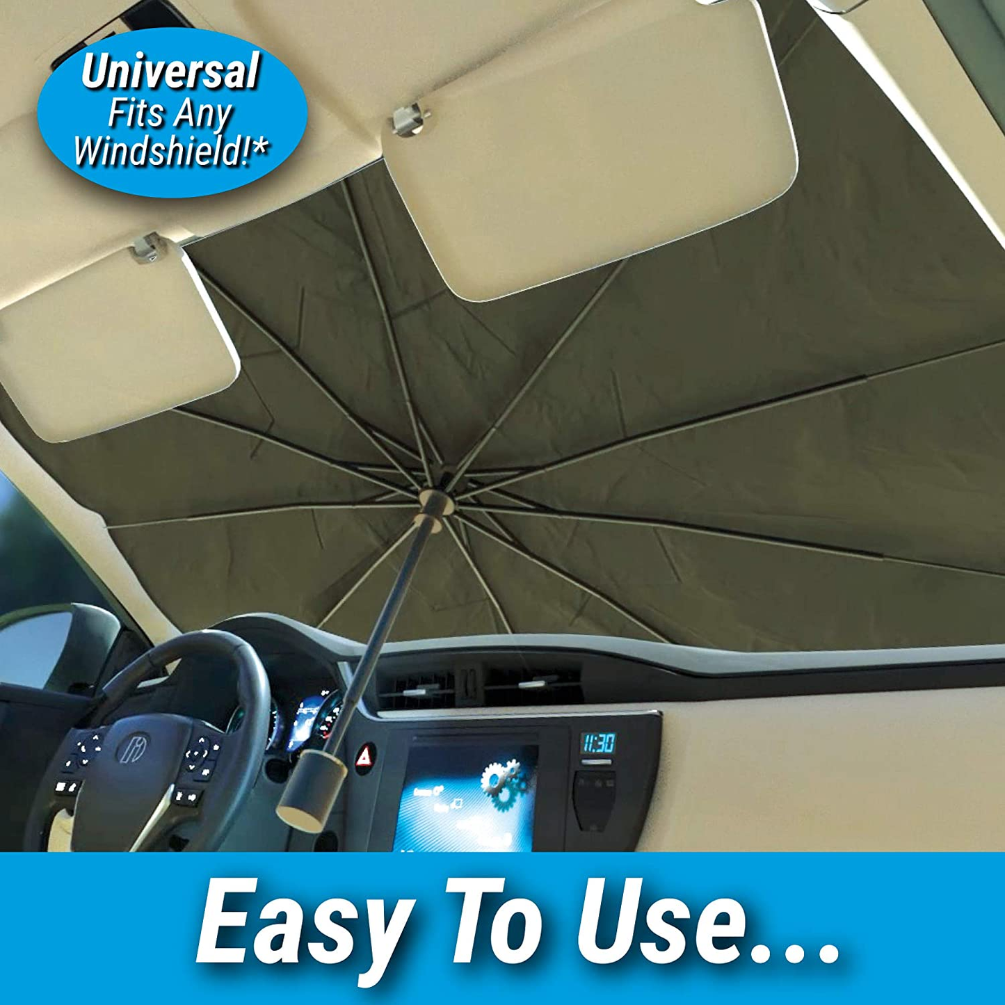 Brella Shield by Arctic Air, Car Windshield Sun Shade, One-Size (31X57), as Seen on TV