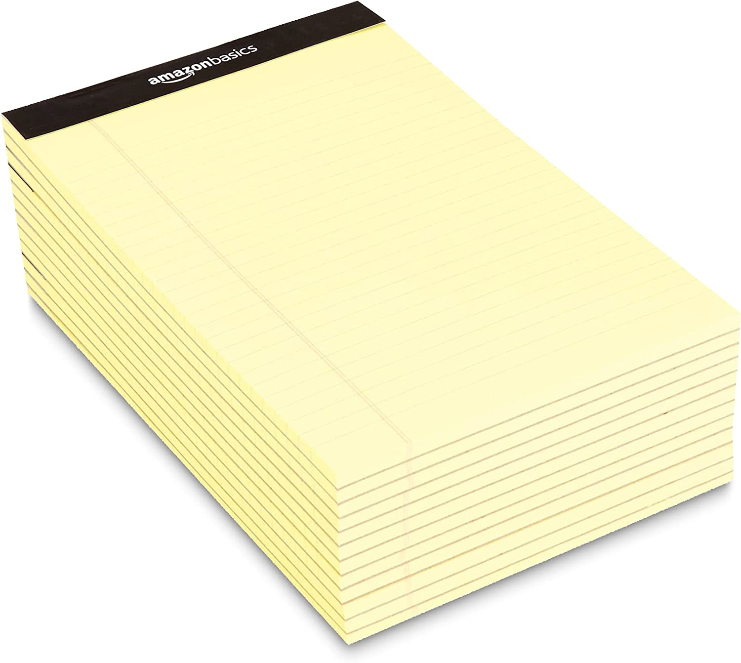 Narrow Ruled 5 X 8-Inch Lined Writing Note Pads - 12-Pack (50-Sheet Pads), Canary