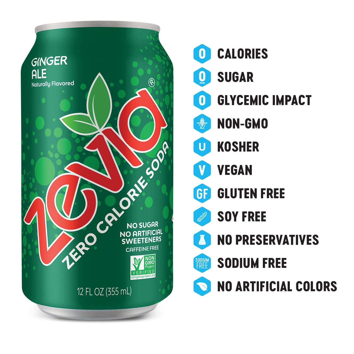 Zero Calorie Soda, Rainbow Variety Pack, 12 Ounce Cans (Pack of 24)