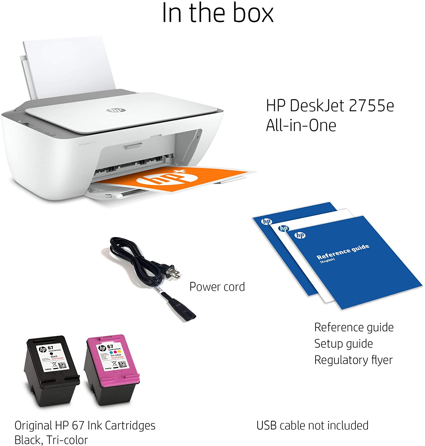 Deskjet 2755E Wireless Color All-In-One Printer with Bonus 6 Months Instant Ink with + (26K67A)