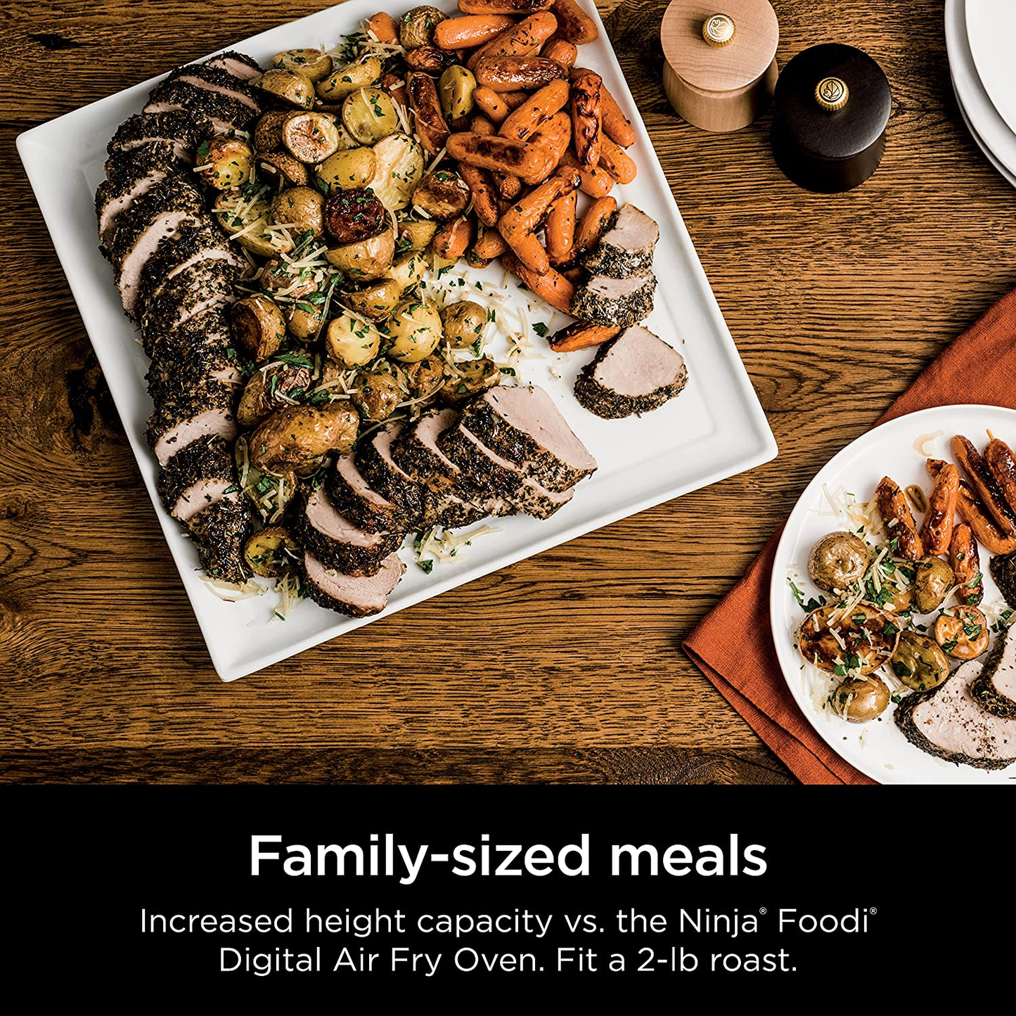 SP301 Dual Heat Air Fry Countertop 13-In-1 Oven with Extended Height, XL Capacity, Flip up & Away Capability for Storage Space, with Air Fry Basket, Searplate, Wire Rack & Crumb Tray, Silver