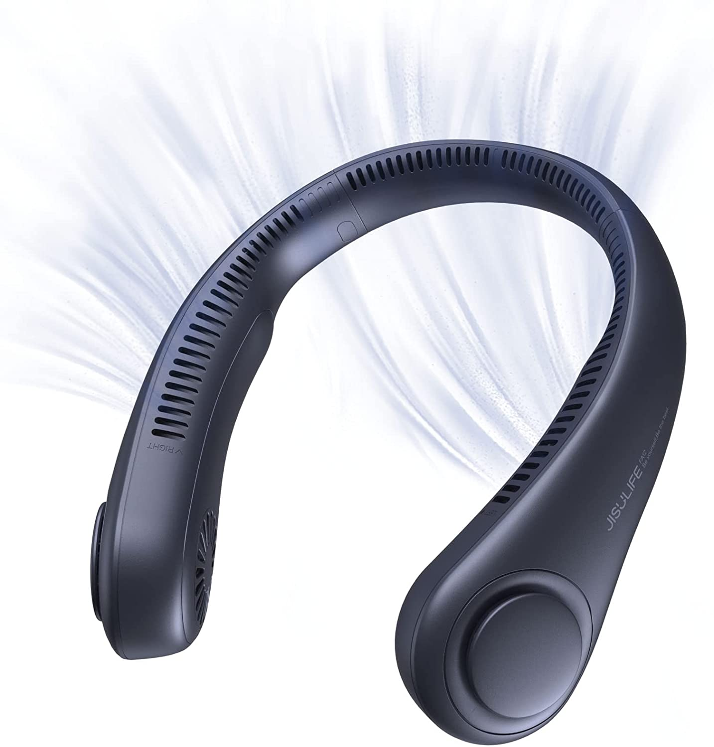 Portable Neck Fan, Hands Free Bladeless Fan, 4000 Mah Battery Operated Wearable Personal Fan, Leafless, Rechargeable, Headphone Design, USB Powered Desk Fan,3 Speeds-Dark Blue