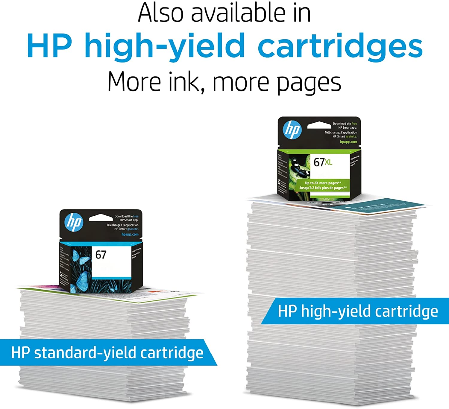 Original  67XL Black High-Yield Ink Cartridge | Works with  Deskjet 1255, 2700, 4100 Series,  ENVY 6000, 6400 Series | Eligible for Instant Ink | 3YM57AN