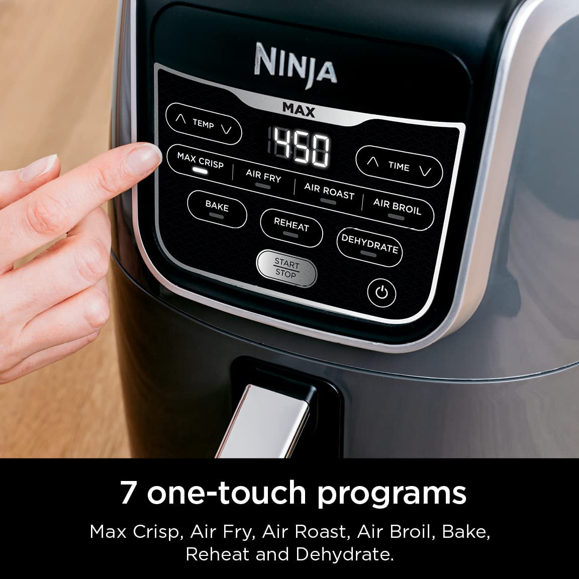 AF161 Max XL Air Fryer That Cooks, Crisps, Roasts, Bakes, Reheats and Dehydrates, with 5.5 Quart Capacity, and a High Gloss Finish, Grey