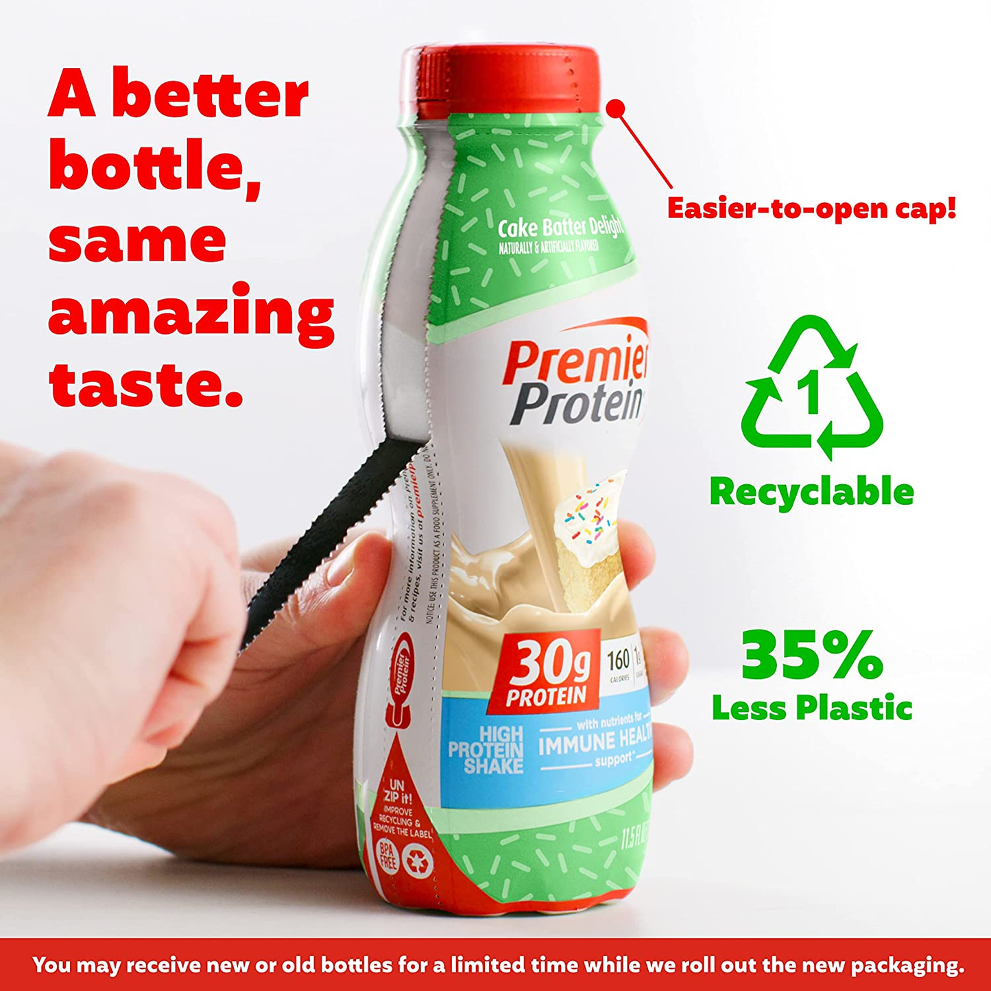 Premier Protein Shake, Cake Batter Delight, 30g Protein, 1g Sugar, 24 Vitamins & Minerals, Nutrients to Support Immune Health, 11.5 Fl Oz, Pack of 12