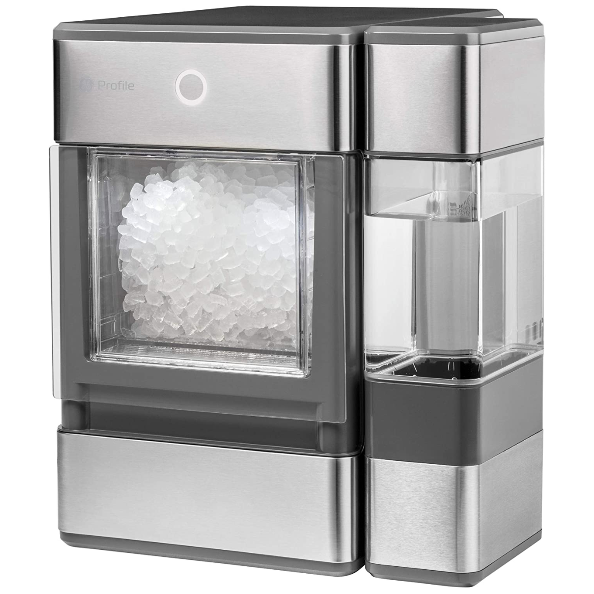 Profile Opal | Countertop Nugt Ice Maker with Side Tank | Portable Ice Machine with Bluetooth Connectivity | Smart Home Kitchen Essentials | Stainless Steel Finish | up to 24 Lbs. of Ice per Day
