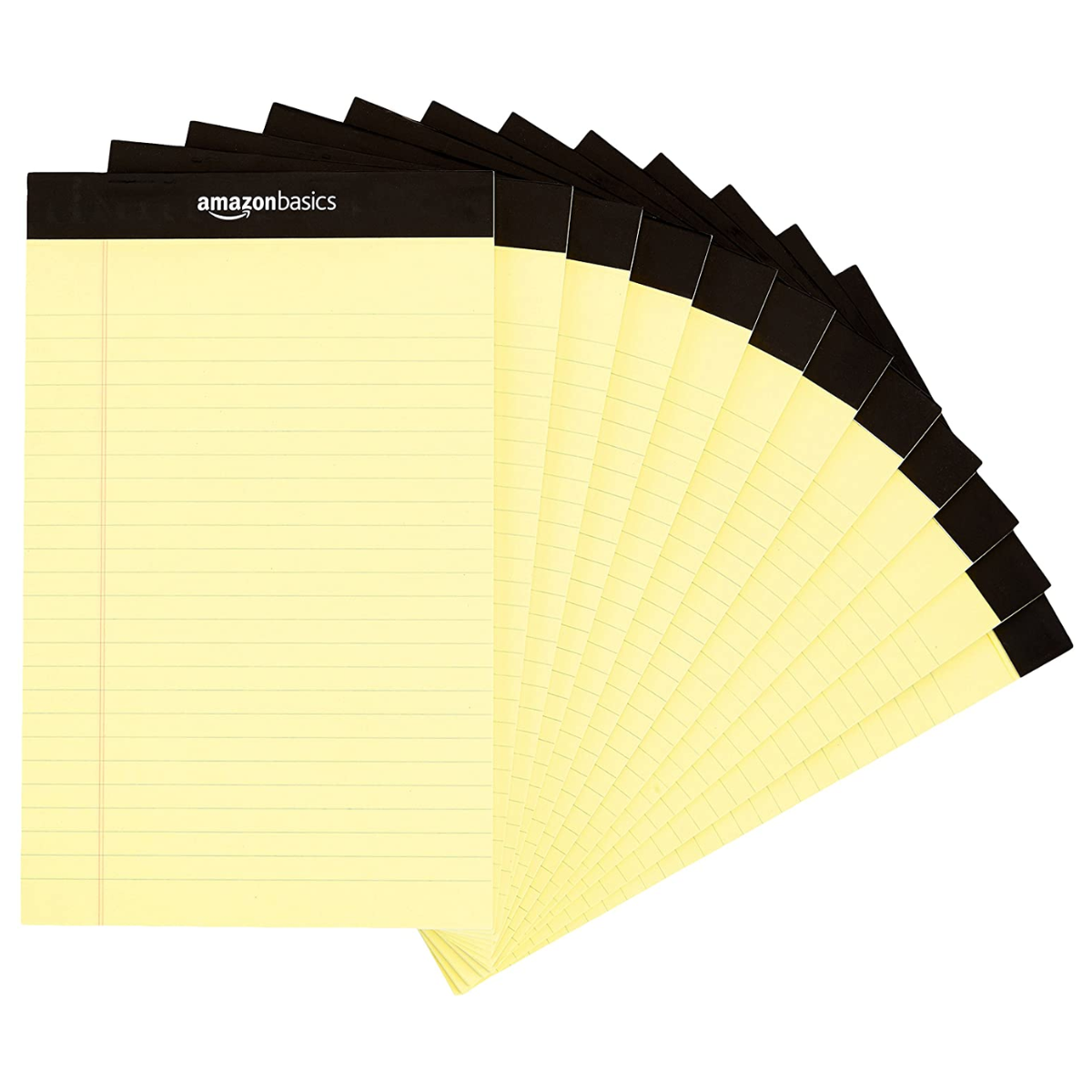 Narrow Ruled 5 X 8-Inch Lined Writing Note Pads - 12-Pack (50-Sheet Pads), Canary
