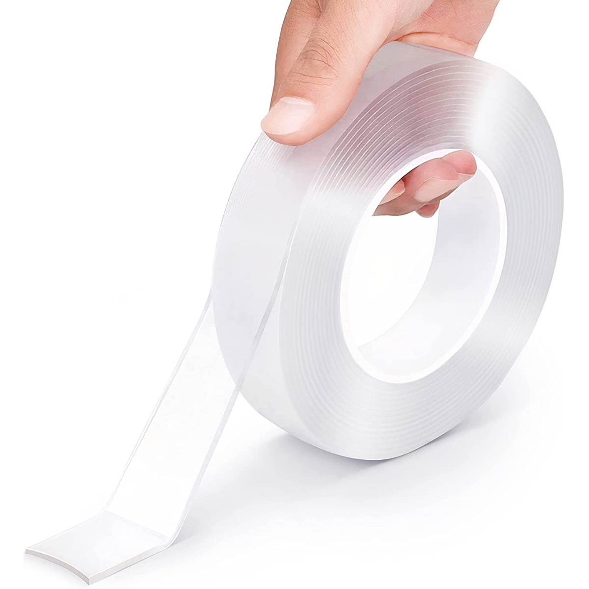 Double Sided Tape Heavy Duty, Multipurpose Removable Mounting Tape Adhesive Grip,Reusable Strong Sticky Wall Tape Strips Transparent Tape Poster Carpet Tape for Paste Items,Household (9.85FT)