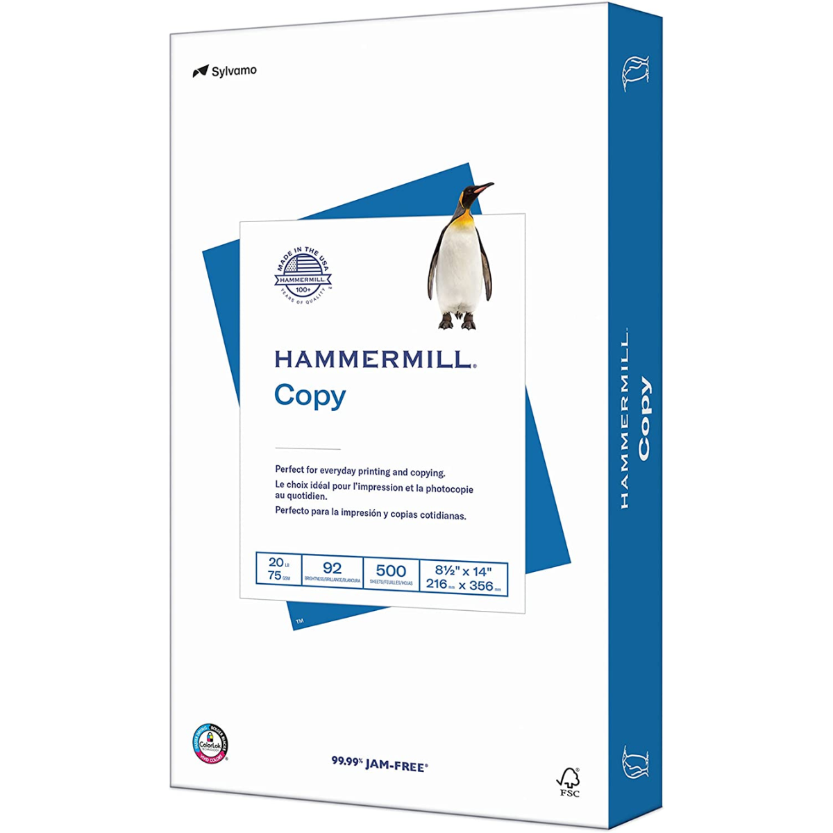 Printer Paper, 20 Lb Copy Paper, 8.5 X 14 - 1 Ream (500 Sheets) - 92 Bright, Made in the USA, 105015R