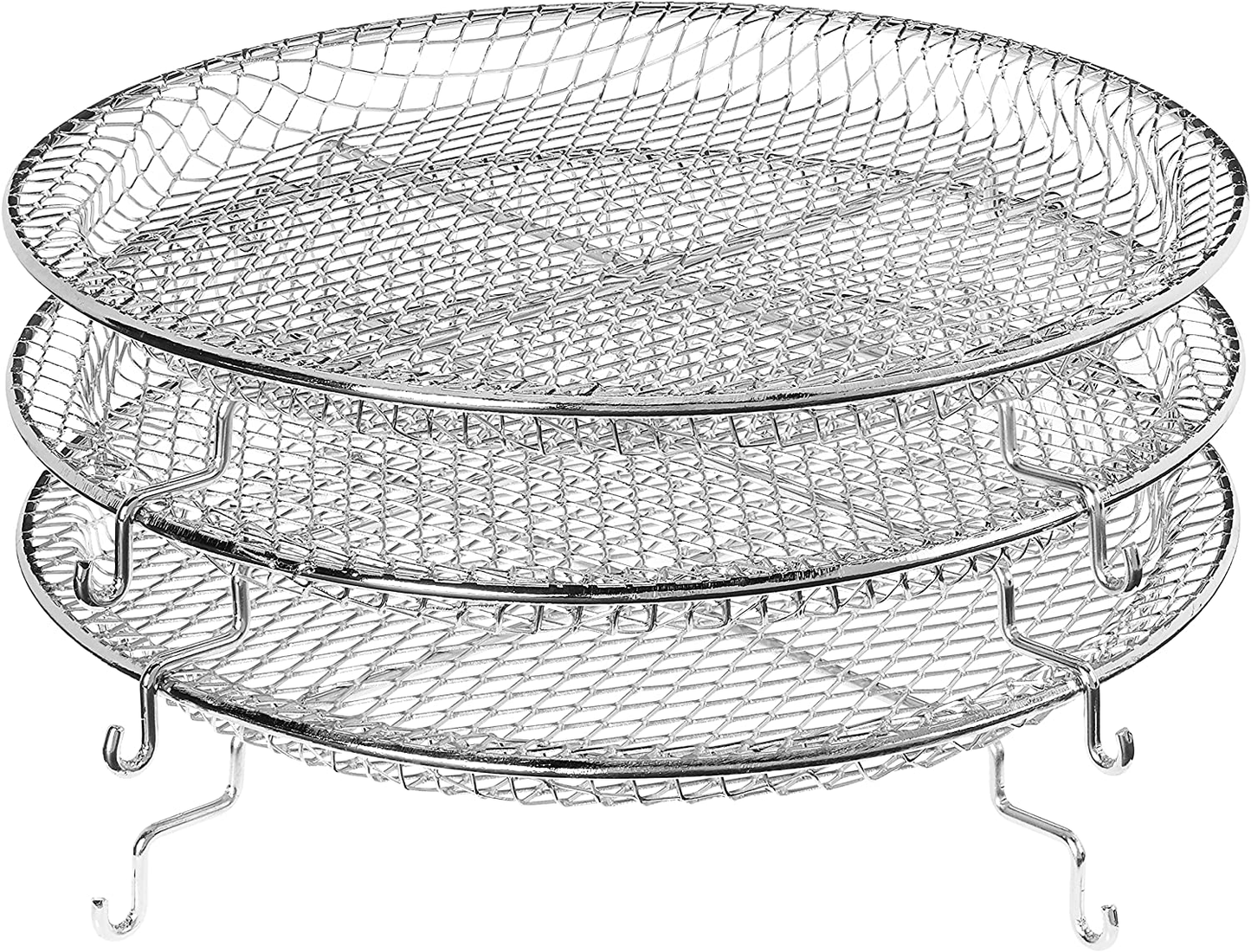 GW22956 7-Quart Electric Air Fryer with Dehydrator & 3 Stackable Racks, Led Digital Touchscreen with 8 Functions + Recipes, 7.0-Qt, Black/Silver