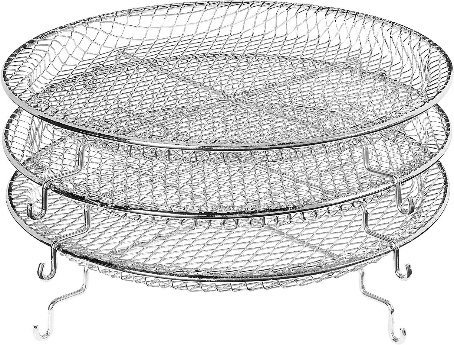 GW22956 7-Quart Electric Air Fryer with Dehydrator & 3 Stackable Racks, Led Digital Touchscreen with 8 Functions + Recipes, 7.0-Qt, Black/Silver