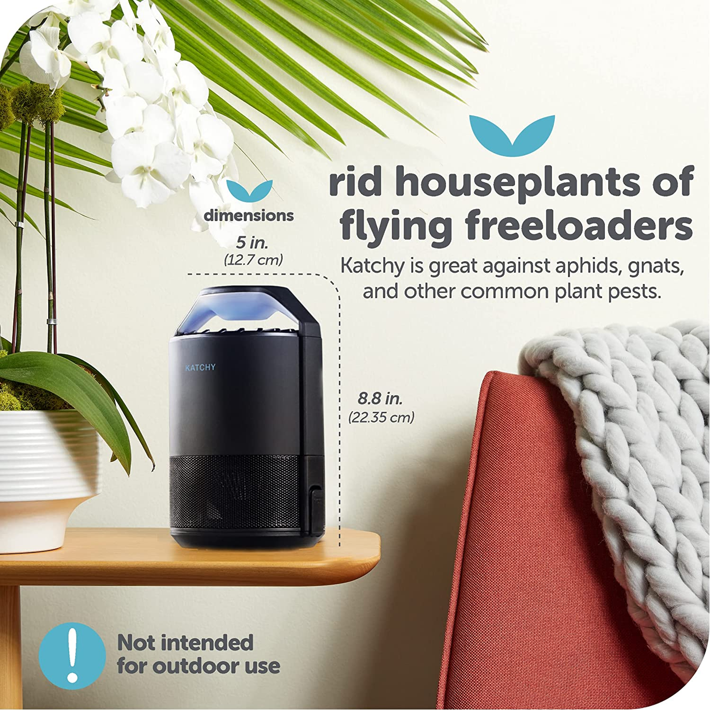 Indoor Insect Trap - Catcher & Killer for Mosquito, Gnat, Moth, Fruit Flies - Non-Zapper Traps for Buzz-Free Home - Catch Flying Insect Indoors with Suction, Bug Light & Sticky Glue (Black)