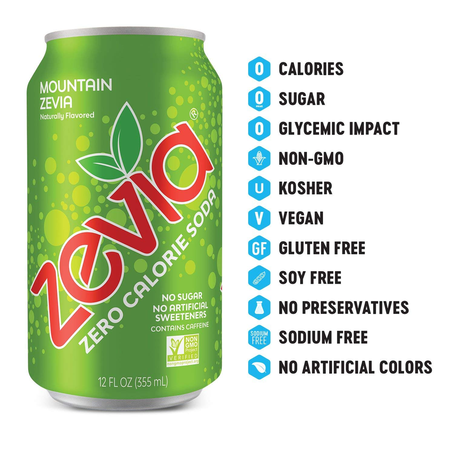 Zero Calorie Soda, Rainbow Variety Pack, 12 Ounce Cans (Pack of 24)